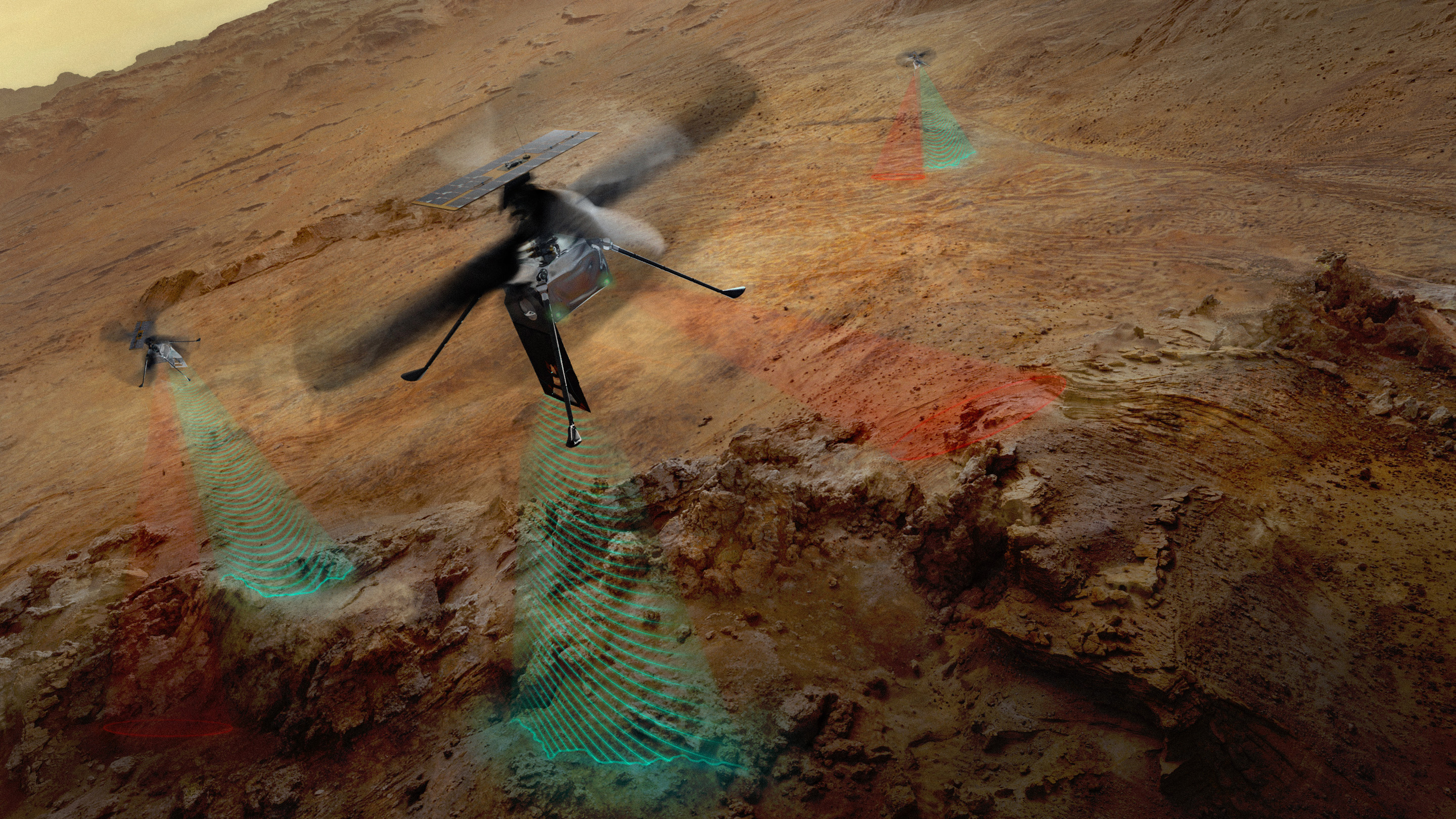 SkyFall Helicopters Target Shallow Martian Ice